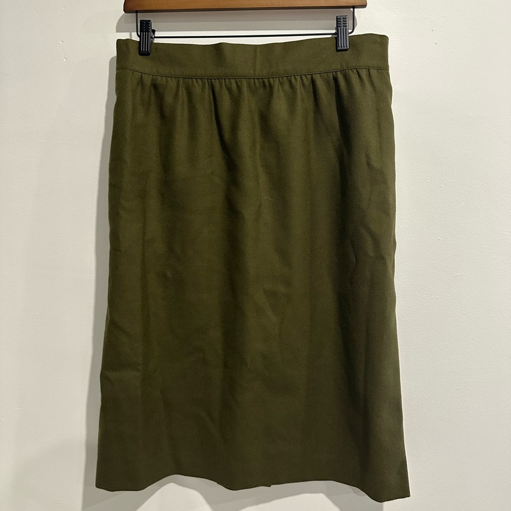 MR.‎ JAX Vintage 100% Virgin Wool Preppy Classic Green Midi Skirt Size 16
